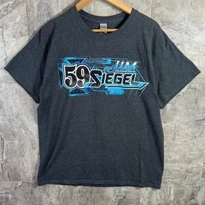 Jim Siegel #59 Sprint Car Racing grey t-shirt  Mens Size L #skater #graphictee